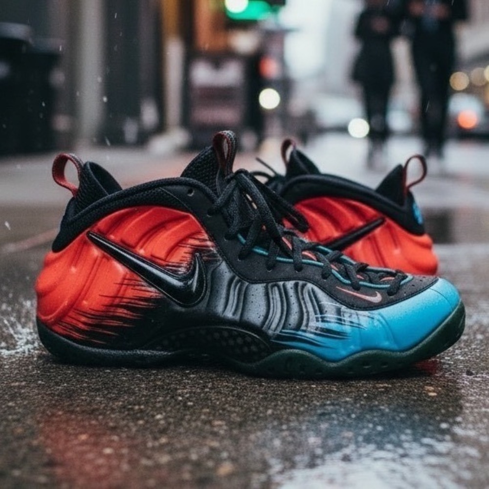 Nike Air Foamposite Pro Spider-Man Mens 8 Blue Black Red 616750-400 Basketball